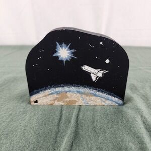 The Cat's Meow NASA Space Shuttle Columbia Crew STS-107 Wood Shelf Sitter